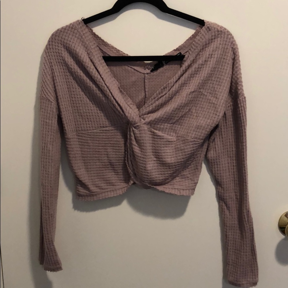 URBAN OUTFITTERS purple twist thermal long sleeve
